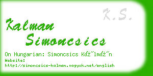 kalman simoncsics business card